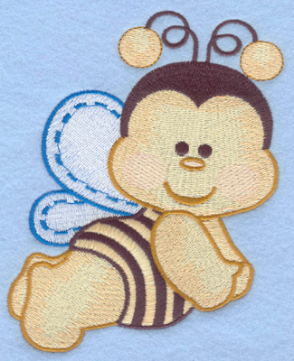 Embroidery Design: Flying bumble bee large<br>4.36w X 5.84h