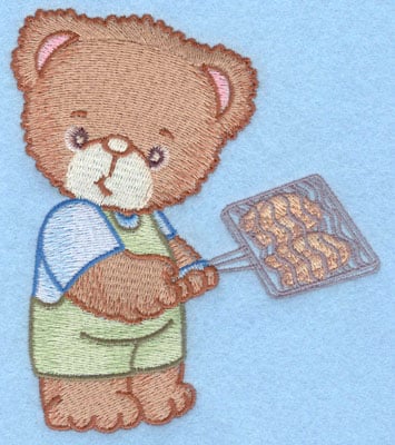 Embroidery Design: Bear with chicken large<br>4.31w X 5.01h