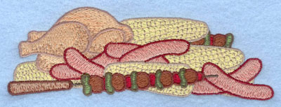Embroidery Design: Barbequed food<br>5.25w X 1.81h