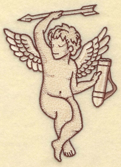 Embroidery Design: Cupid with Arrow Large<br>5.76w X 4.20h