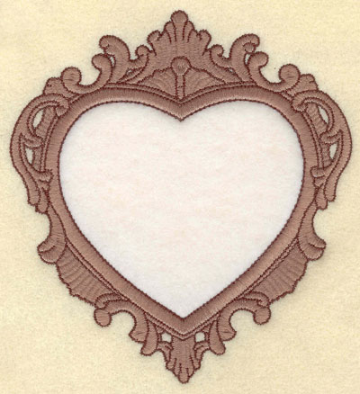 Embroidery Design: Heart Applique Two Color Border<br>5.49w X 6.00h