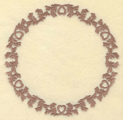 Embroidery Design: Romantic Heart Border Round<br>7.01w X 7.01h