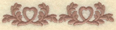 Embroidery Design: Double Heart Border<br>3.92w X 0.83h