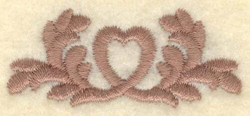 Embroidery Design: Single Heart Border<br>1.95w X 0.83h