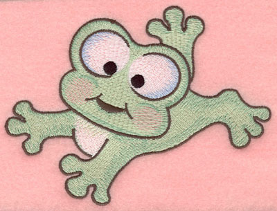 Embroidery Design: Frog leaping large<br>5.86w X 4.36h