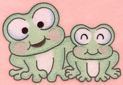 Embroidery Design: Frogs side by side large<br>7.00w X 4.73h