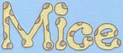 Embroidery Design: Mice text <br>6.97w X 2.80h