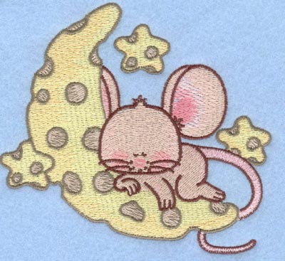 Embroidery Design: Mouse on moon large<br>5.00w X 4.50h | Embroidery Legacy Embroidery Design: Mouse on moon large<br>5.00w X 4.50h