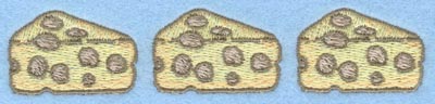 Embroidery Design: Cheese slices three<br>4.99w X 1.01h