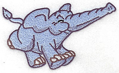Embroidery Design: Elephant running large<br> 4.97w X 2.93h
