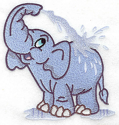 Embroidery Design: Elephant bathing large<br> 4.44w X 4.97h