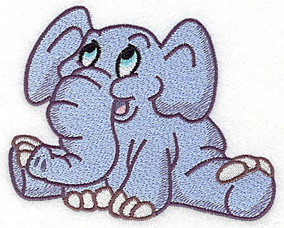 Embroidery Design: Elephant sitting large<br> 4.97w X 4.02h