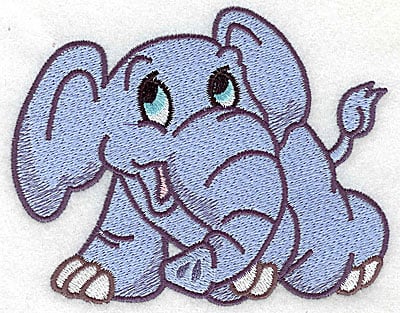Embroidery Design: Elephant eyes wide open large<br> 4.87w X 3.88h