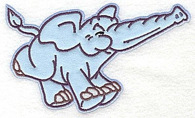 Embroidery Design: Elephant running applique<br> 6.54w X 3.91h