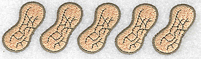 Embroidery Design: Row of peanuts<br> 4.88w X 1.30h