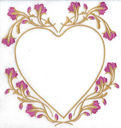 Embroidery Design: Floral heart <br> 8.25w X 7.70h