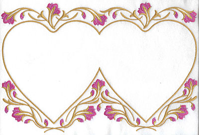 Embroidery Design: Floral hearts <br>11.66w X 7.76h
