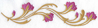 Embroidery Design: Floral wave large<br> 9.05w X 2.34h