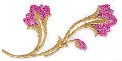 Embroidery Design: Flower duo large<br> 4.12w X 1.95h