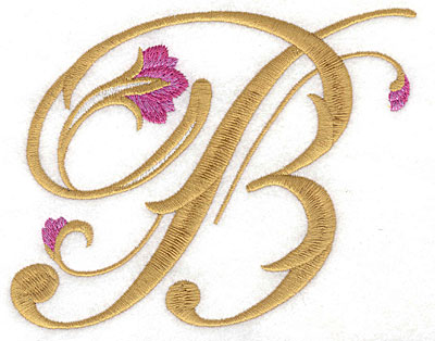 Embroidery Design: B Floral large<br> 5.91w X 4.60h