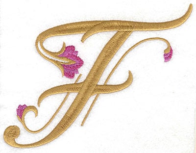 Embroidery Design: F Floral large<br> 6.41w X 5.17h | Embroidery Legacy Embroidery Design: F Floral large<br> 6.41w X 5.17h