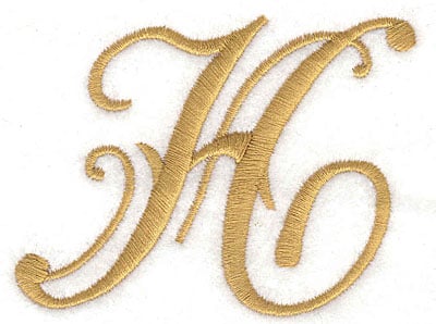 Embroidery Design: H large<br> 3.30w X 2.58h