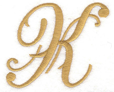 Embroidery Design: K large<br> 3.15w X 2.58h