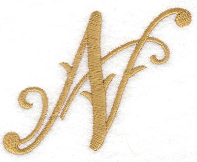 Embroidery Design: N large<br> 3.45w X 2.57h