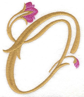 Embroidery Design: O Floral large<br> 4.23w X 5.09h