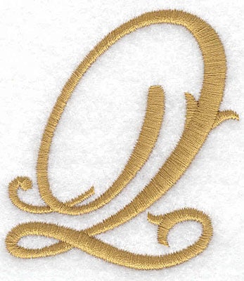 Embroidery Design: Q large<br> 2.47w X 2.73h