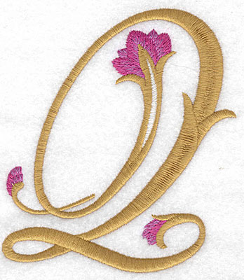 Embroidery Design: Q Floral large<br> 4.32w X 4.80h