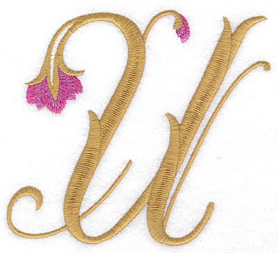 Embroidery Design: U Floral large<br> 5.23w X 4.67h