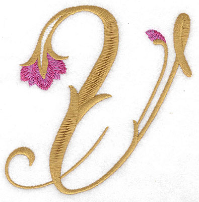 Embroidery Design: V Floral large<br> 4.50w X 4.60h