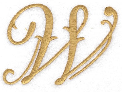 Embroidery Design: W large<br> 3.55w X 2.58h
