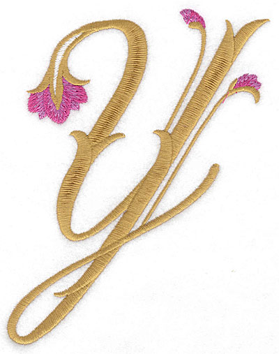 Embroidery Design: Y Floral large<br>4.99w X 6.31h