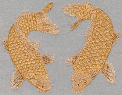 Embroidery Design: Double Koi Large<br>6.13w X 4.73h