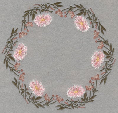 Embroidery Design: Circle of Flowers<br>7.09w X 7.50h