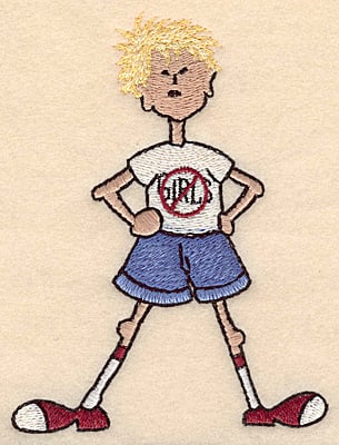 Embroidery Design: Boy no girls large <br>3.72"w X 4.99"h