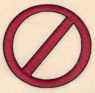 Embroidery Design: No sign large <br>3.52"w X 3.32"h