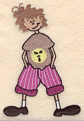 Embroidery Design: Boy with hands in pockets large <br>3.39"w X 4.99"h