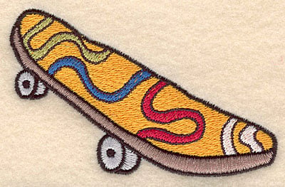 Embroidery Design: Skateboard large <br>4.01"w X 2.43"h