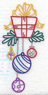 Embroidery Design: Christmas gift box large<br> 2.37w X 4.96h