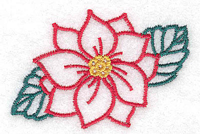Embroidery Design: Poinsettia<br> 2.75w X 1.81h