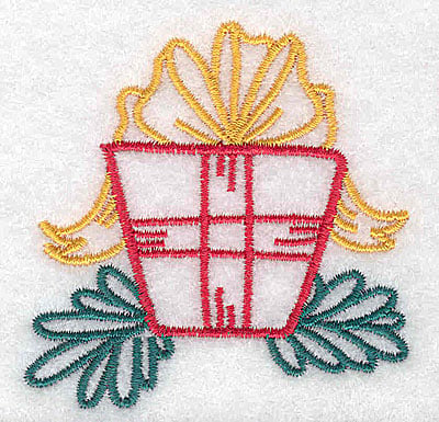Embroidery Design: Christmas present<br> 2.47w X 2.52h