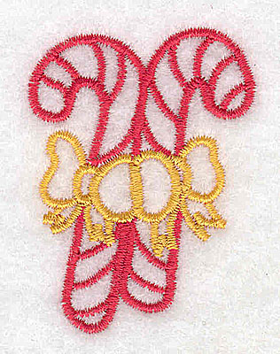 Embroidery Design: Candy canes<br> 1.52w X 2.06h