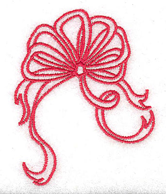 Embroidery Design: Christmas bow and ribbons<br> 2.50w X 3.14h