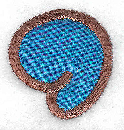 Embroidery Design: Comma applique large<br> 1.06w X 1.19h