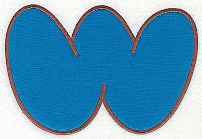Embroidery Design: W applique large<br> 10.38w X 7.06h | Embroidery Legacy Embroidery Design: W applique large<br> 10.38w X 7.06h