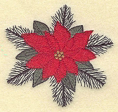 Embroidery Design: Single poinsettia<br> 3.03w X 2.87h
