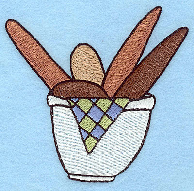 Embroidery Design: Bread bowl large <br> 3.90"h x 4.00"w
